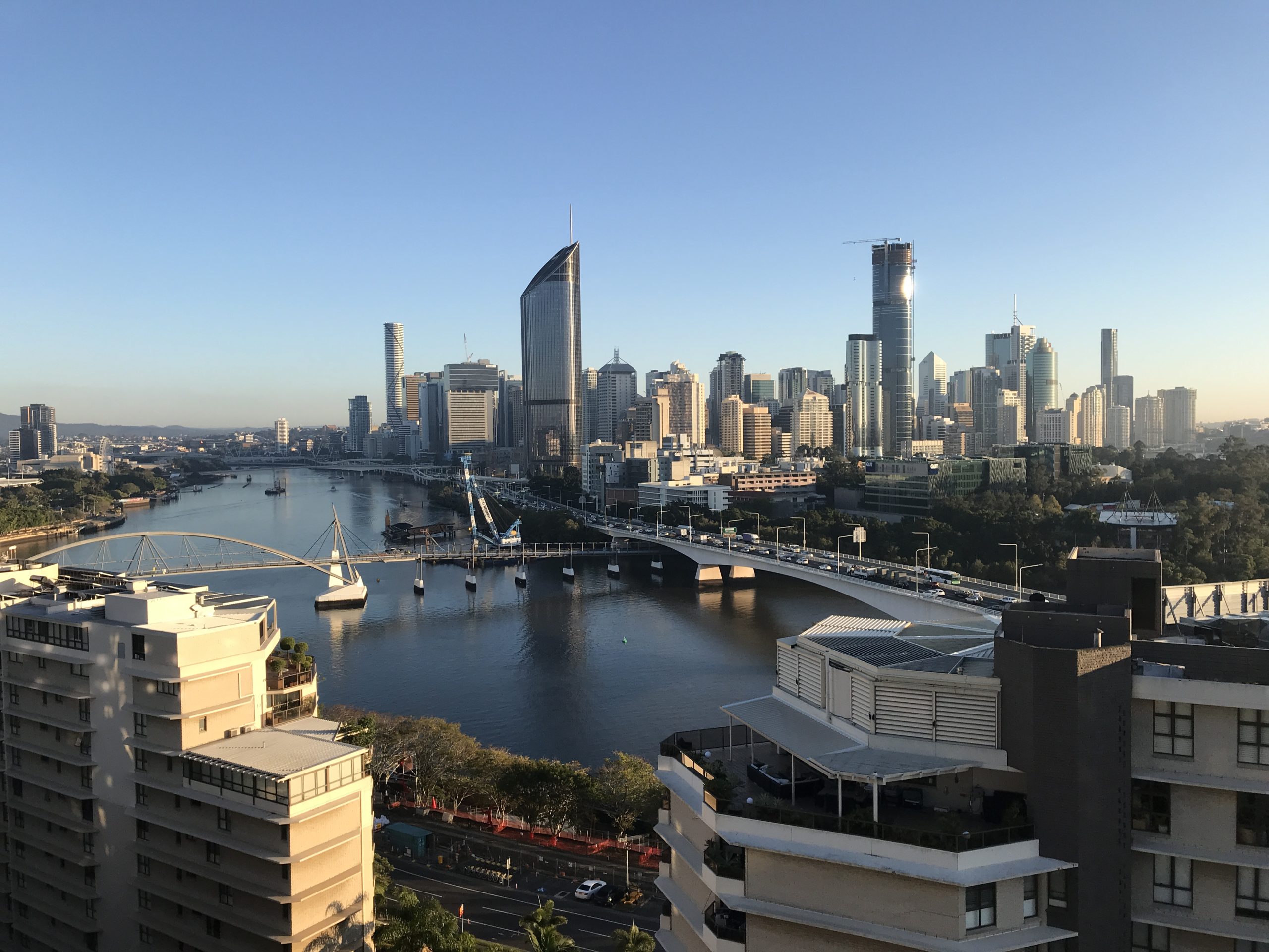 Brisbane central business district and the Brisbane River