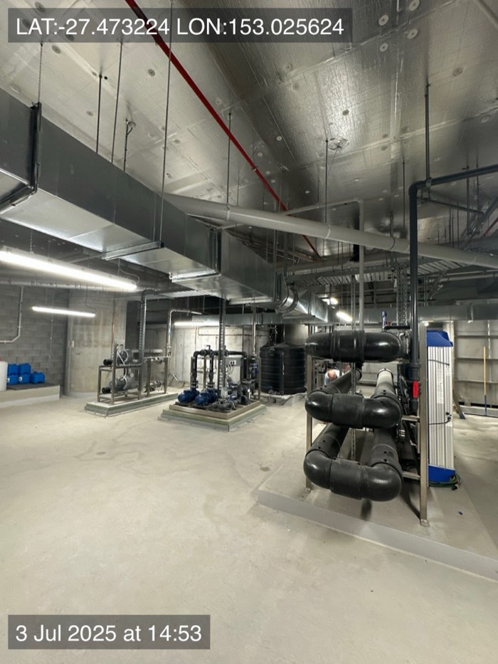 Building plant room and mechanical services